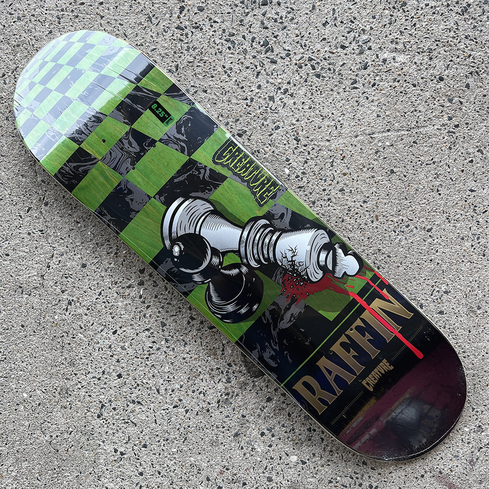 8.25in x 32.04in RAFFIN CREST PRO SKATEBOARD DECK