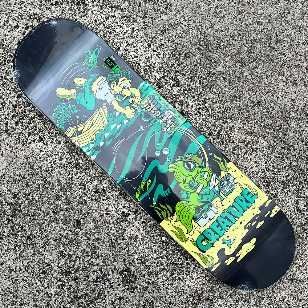 8.3in x 32.2in GRAVETTE BIG GAME PRO SKATEBOARD DECK