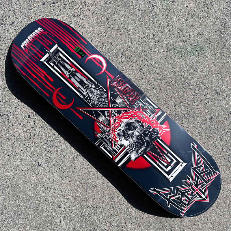 8.51in x 31.88in BAEKKEL METAL XX PRO SKATEBOARD DECK