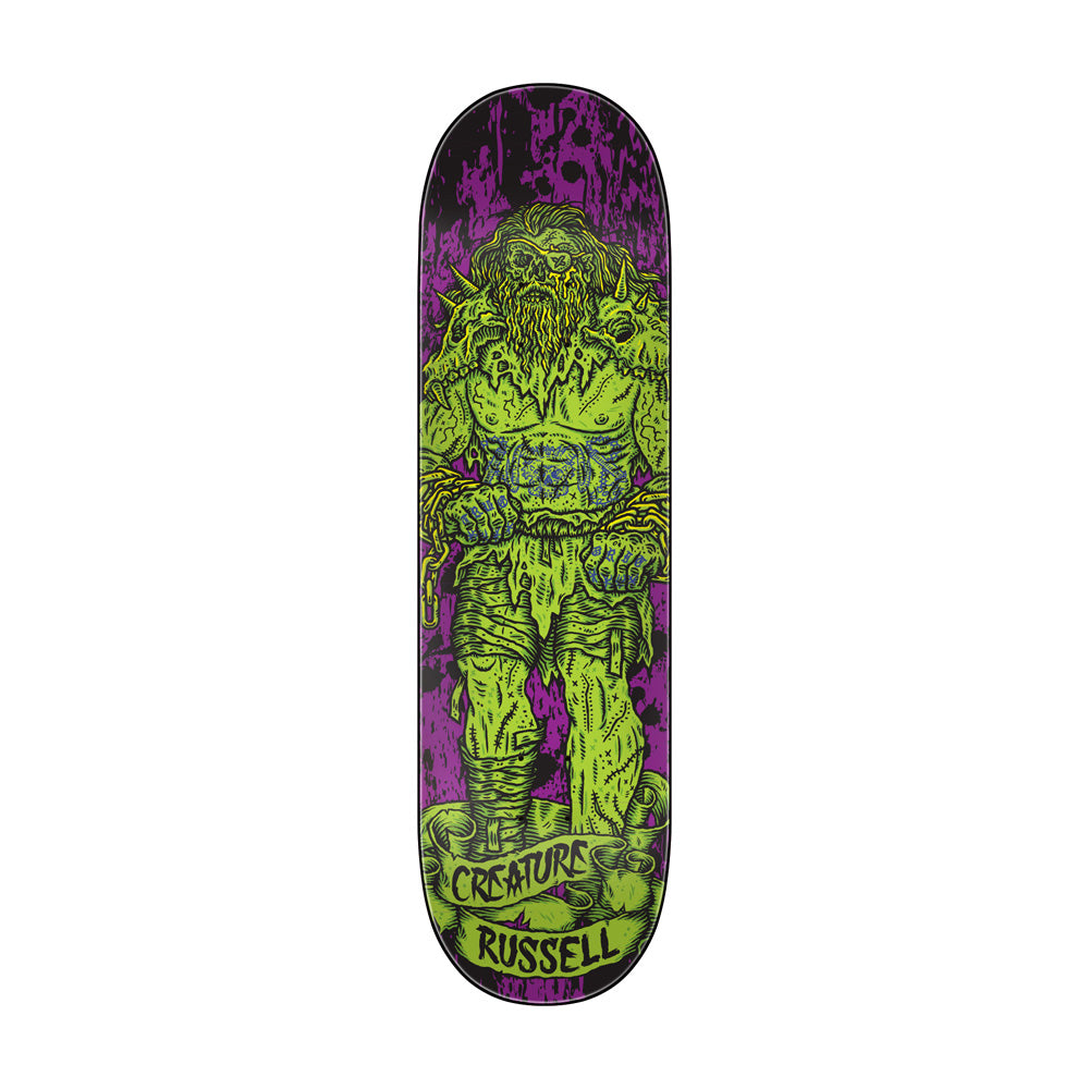 8.75in x 32.15in RUSSELL VIKINGS OF HESH LAW XX PRO SKATEBOARD DECK