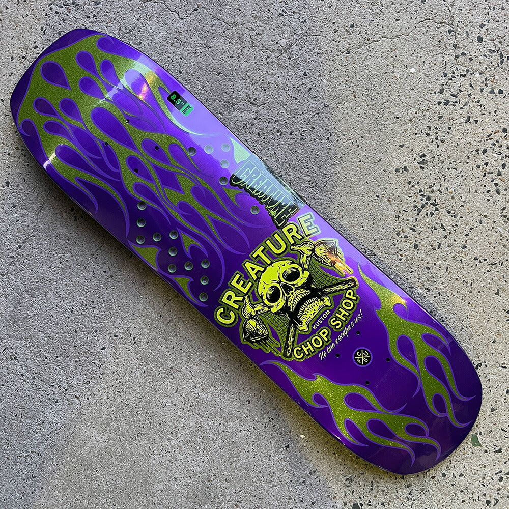 8.5in x 32.05in CHOP SHOP FLAME SKATEBOARD DECK