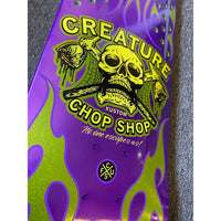 8.5in x 32.05in CHOP SHOP FLAME SKATEBOARD DECK