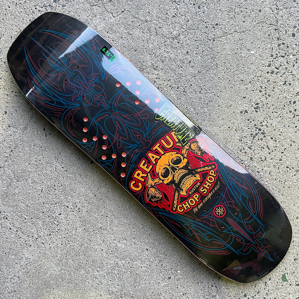 8.75in x 32.05in CHOP SHOP PINSTRIPE SKATEBOARD DECK