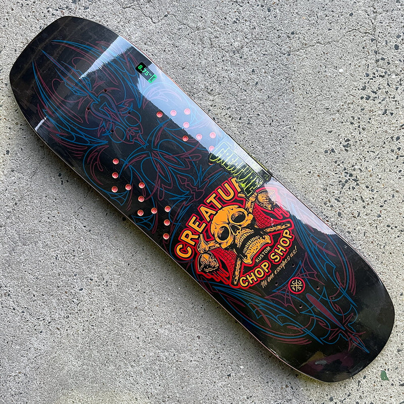 8.75in x 32.05in CHOP SHOP PINSTRIPE SKATEBOARD DECK