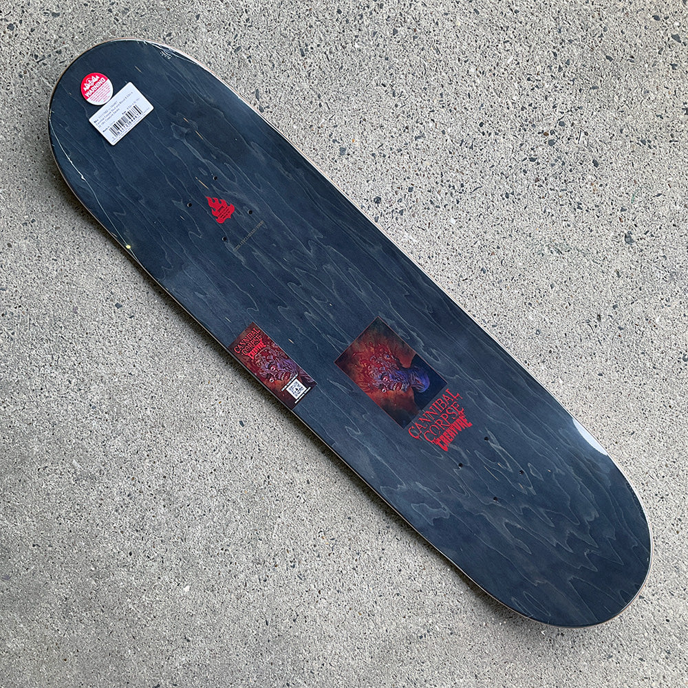 8.53in x 32.19in CANNIBAL CORPSE SKULL AND BLOOD SKATEBOARD DECK