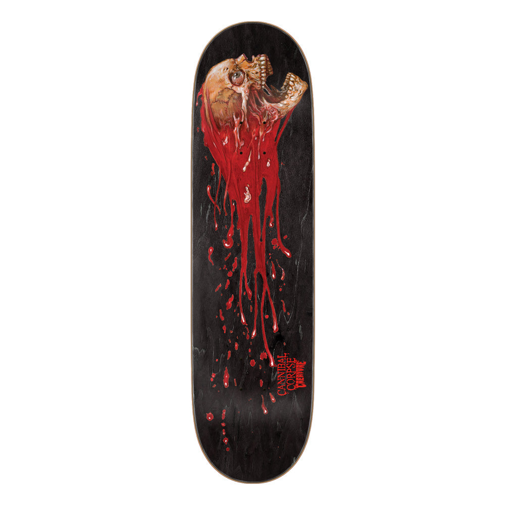 8.53in x 32.19in CANNIBAL CORPSE SKULL AND BLOOD SKATEBOARD DECK