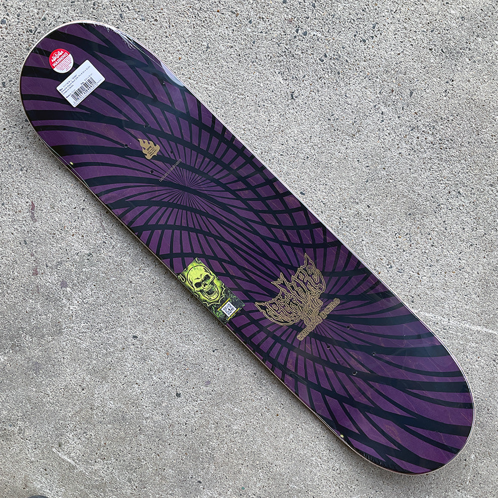 8.3in x 32.2in GRAVETTE HIPPIE SKULL 20TH PRO SKATEBOARD DECK