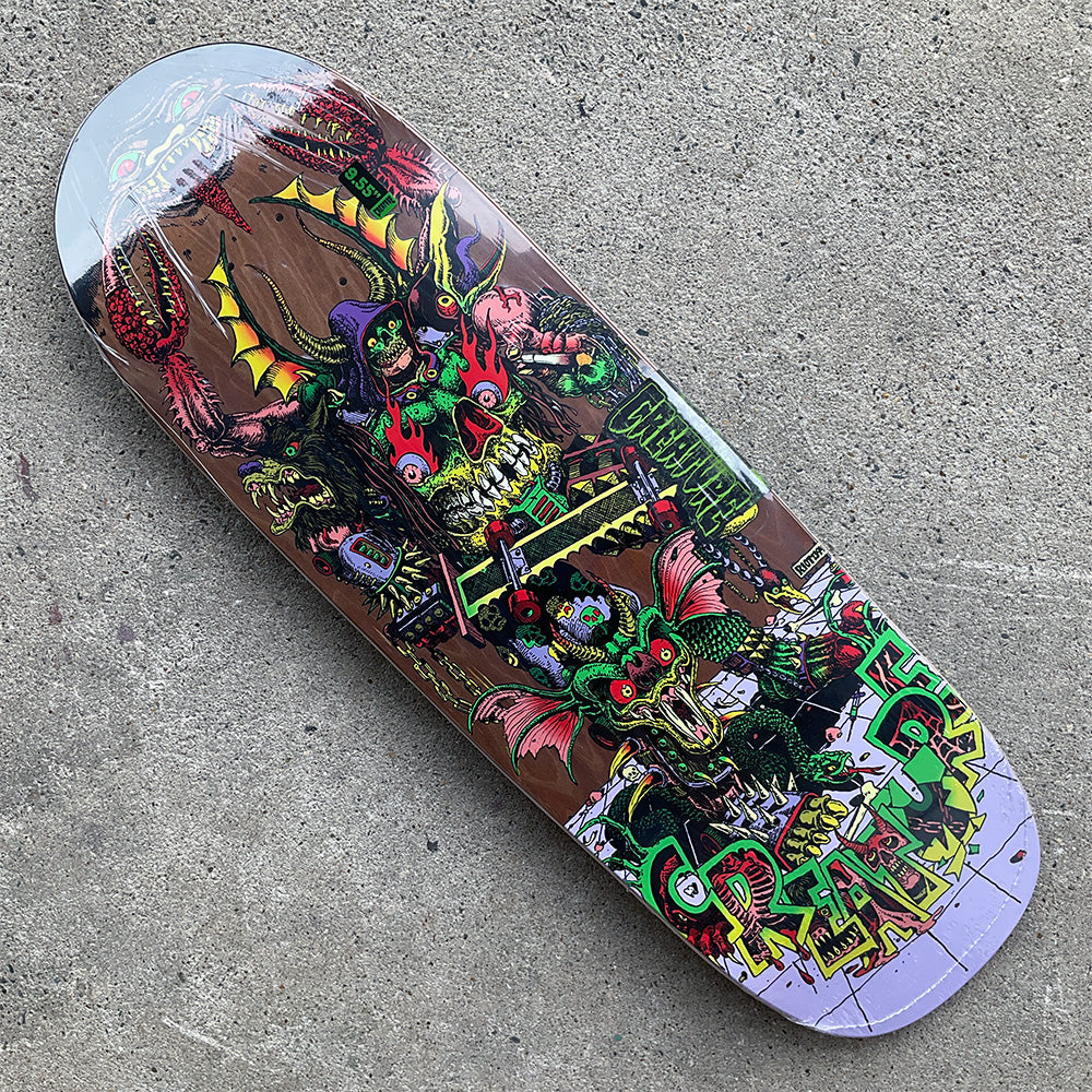 9.55in x 30.46in HALLUCINATION BEAST SKATEBOARD DECK
