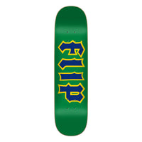 8.125in x 31.59in CANCELLED LOGO GREEN TEAM SKATEBOARD DECK