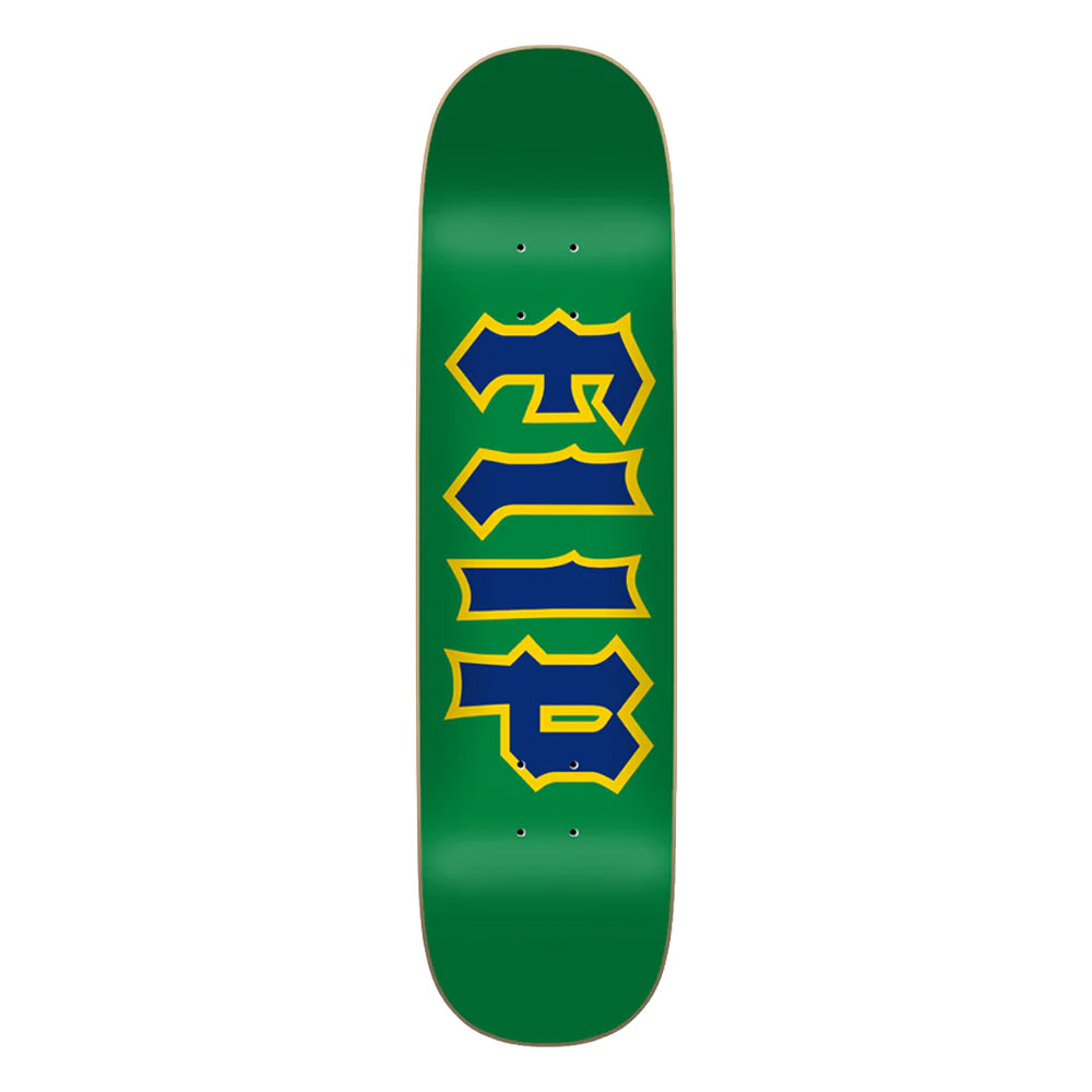 8.125in x 31.59in CANCELLED LOGO GREEN TEAM SKATEBOARD DECK
