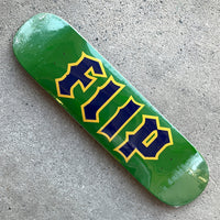 8.125in x 31.59in CANCELLED LOGO GREEN TEAM SKATEBOARD DECK