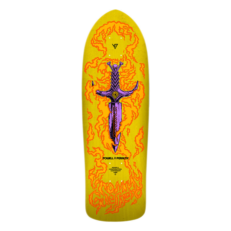 9.75in x 30.27in BONES BRIGADE® TOMMY GUERRERO SERIES 15 REISSUE YELLOW SKATEBOARD DECK