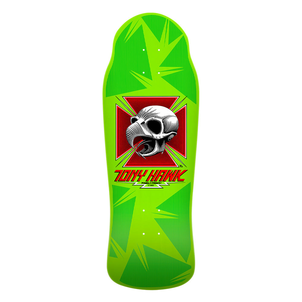 10.38in x 30.25in BONES BRIGADE® TONY HAWK SERIES 15 REISSUE GREEN SKATEBOARD DECK