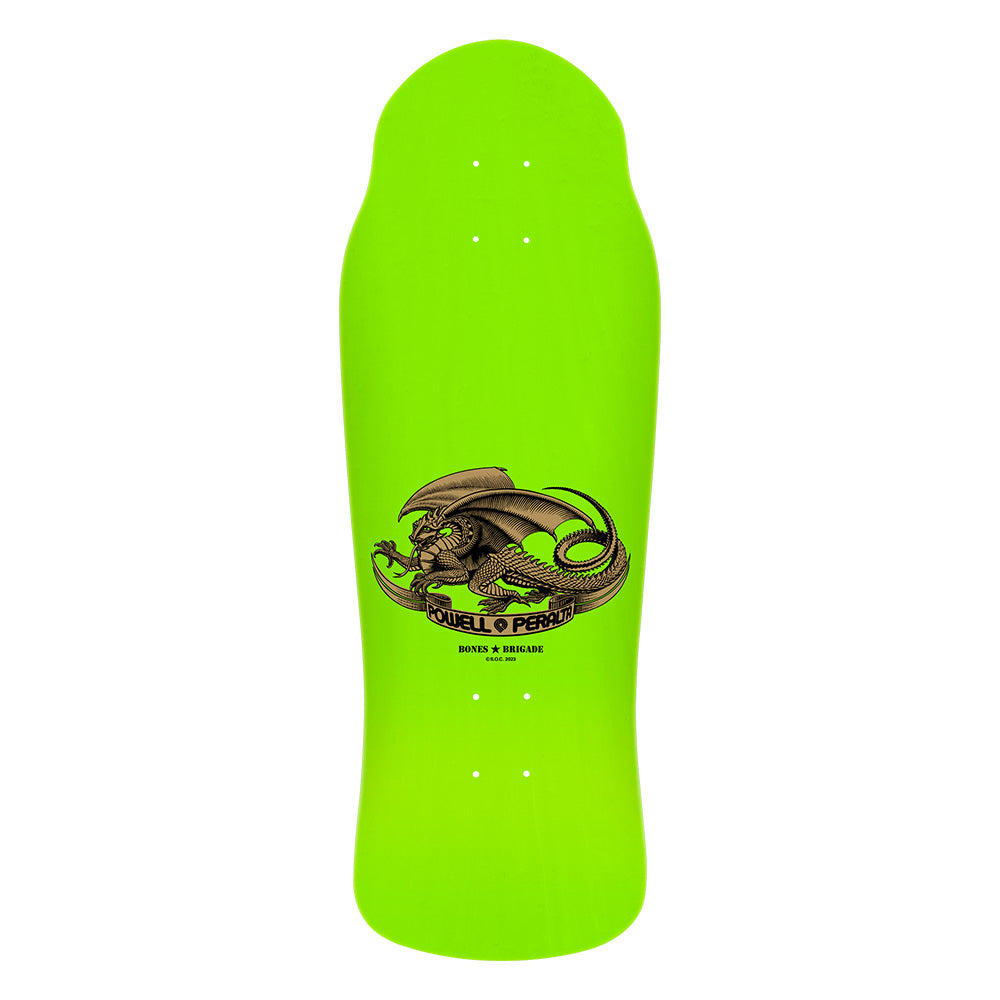 10.38in x 30.25in BONES BRIGADE® TONY HAWK SERIES 15 REISSUE GREEN SKATEBOARD DECK