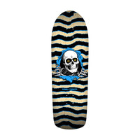 9.89in x 31.32in OLD SCHOOL RIPPER SKATEBOARD DECK NATURAL/BLUE