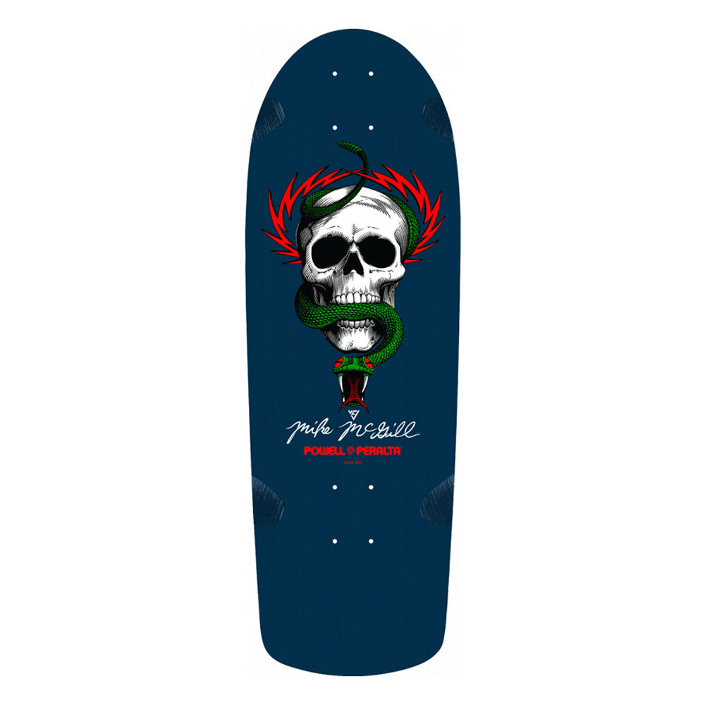 10.0in x 30.125in MCGILL SKULL AND SNAKE  NAVY SKATEBOARD DECK