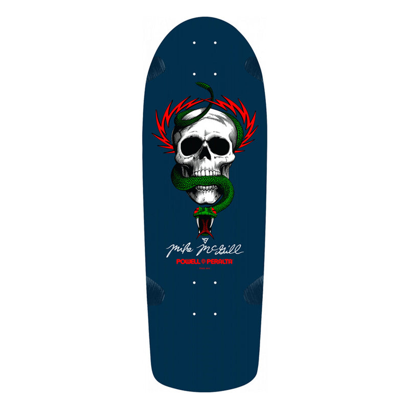 10.0in x 30.125in MCGILL SKULL AND SNAKE  NAVY SKATEBOARD DECK