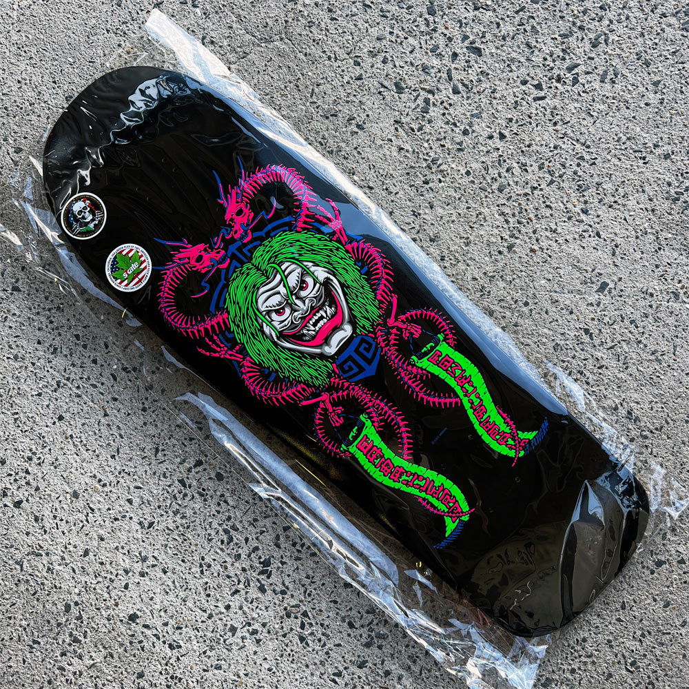 9.75in x 31.12in STEVE CABALLERO MASK REISSUE BLACKLIGHT SKATEBOARD DECK SHAPE 211