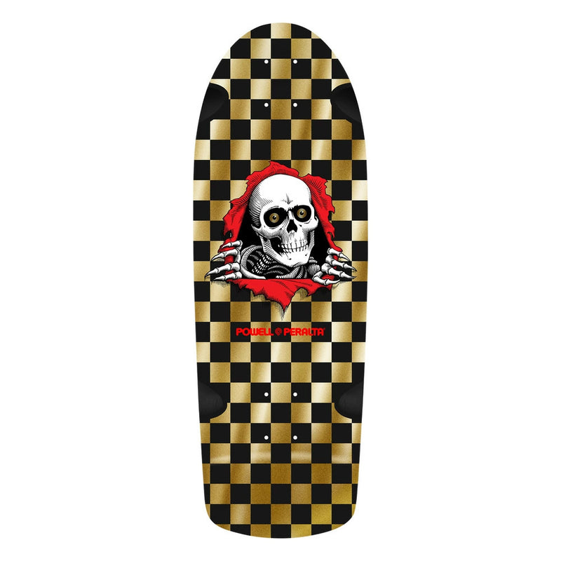 10.0in x 30.0in OG RIPPER CHECKER REISSUE DECK GOLD FOIL SKATEBOARD DECK SHAPE 265