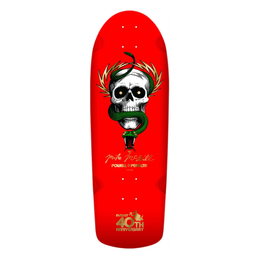 10.0in x 30.125in MIKE MCGILL 40TH ANNIVERSARY REISSUE SKATEBOARD DECK SHAPE 160