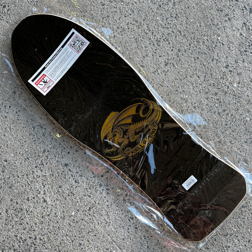 10in x 30in STEVE CABALLERO CHINESE DRAGON REISSUE GOLD FOIL SKATEBOARD DECK SHAPE 150