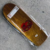 10.0in x 30.0in OG RAY RODRIGUEZ SKULL & SWORD REISSUE SKATEBOARD DECK BROWN SHAPE 166