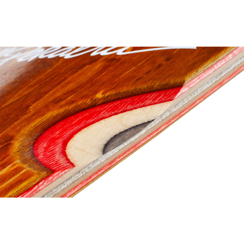 10.0in x 30.0in OG RAY RODRIGUEZ SKULL & SWORD REISSUE SKATEBOARD DECK BROWN SHAPE 166