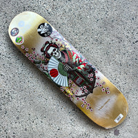 8.25in x 31.95in YOSOZUMI SAMURAI GOLD SKATEBOARD DECK 