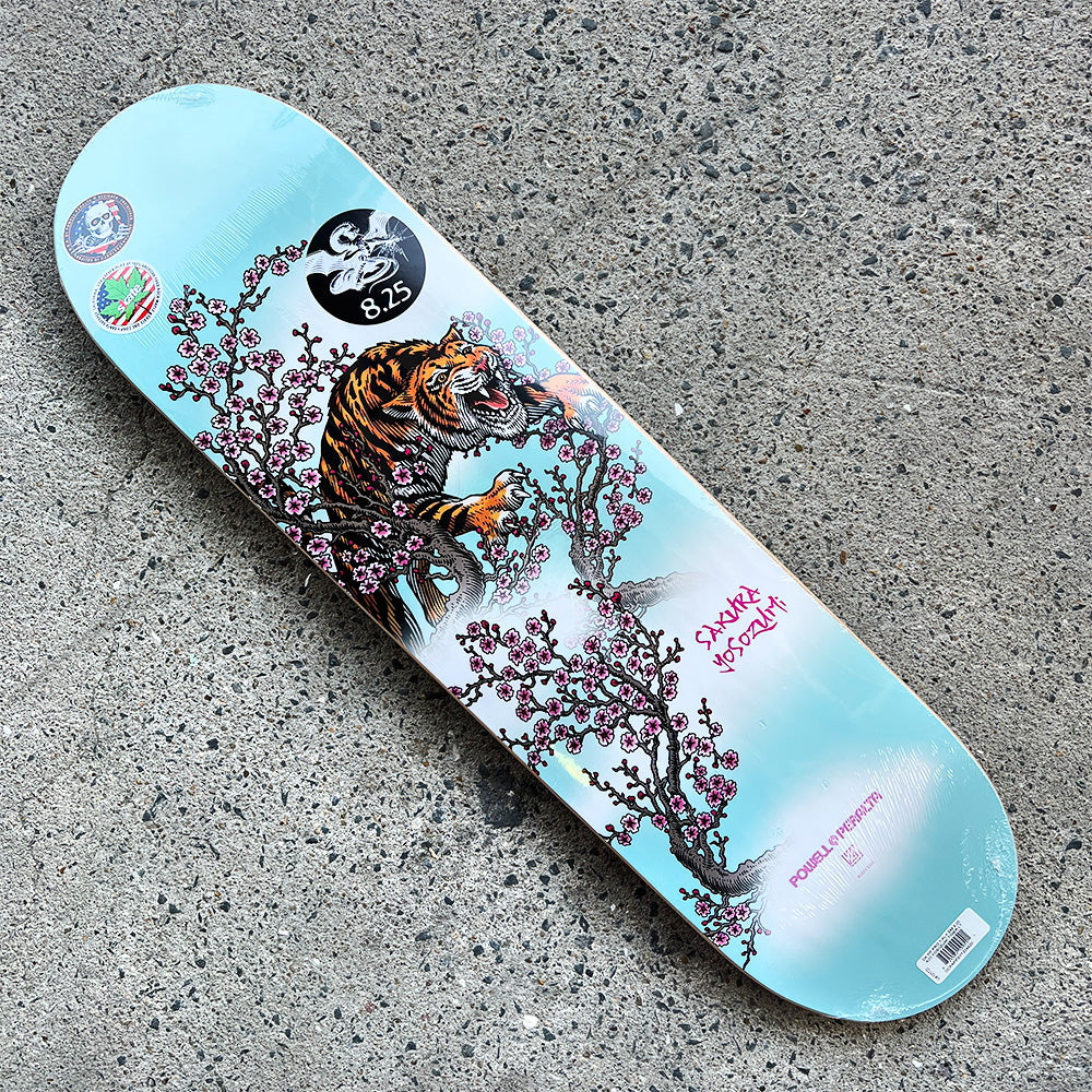 Powell Peralta Skateboard Deck Yosozumi Tiger Light Blue