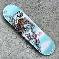 8.25in x 31.95in YOSOZUMI TIGER LIGHT BLUE SKATEBOARD DECK