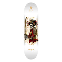 8.25in x 31.95in YOSOZUMI SAKURA ONNA BUGEISHA WHITE/GOLD FOIL SKATEBOARD DECK SHAPE 248