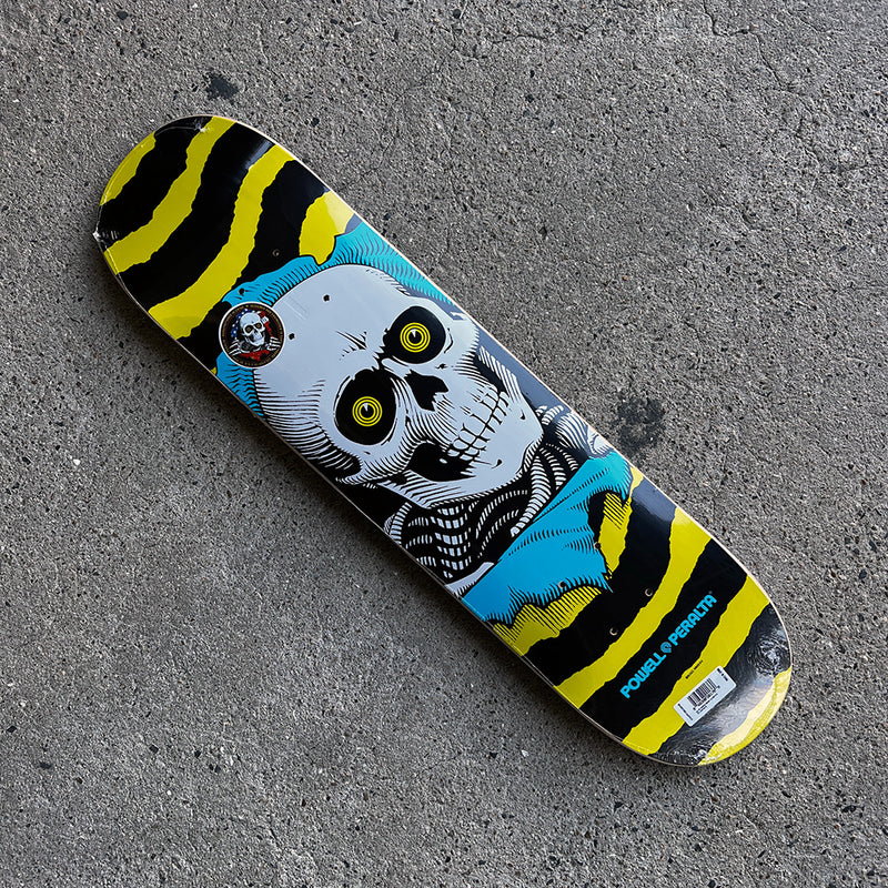 7.0in x 28.0in RIPPER YELLOW/BLUE SKATEBOARD DECK SHAPE 239