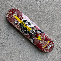 7.5in x 28.65in SKULL & SWORD KHAKI/BURGUNDY SKATEBOARD DECK SHAPE 191