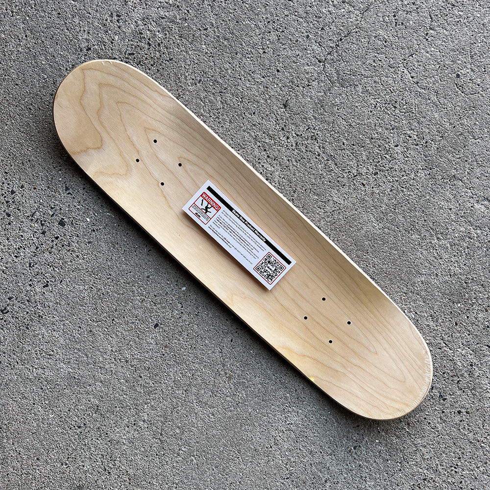 7.5in x 28.65in SKULL & SWORD KHAKI/BURGUNDY SKATEBOARD DECK SHAPE 191