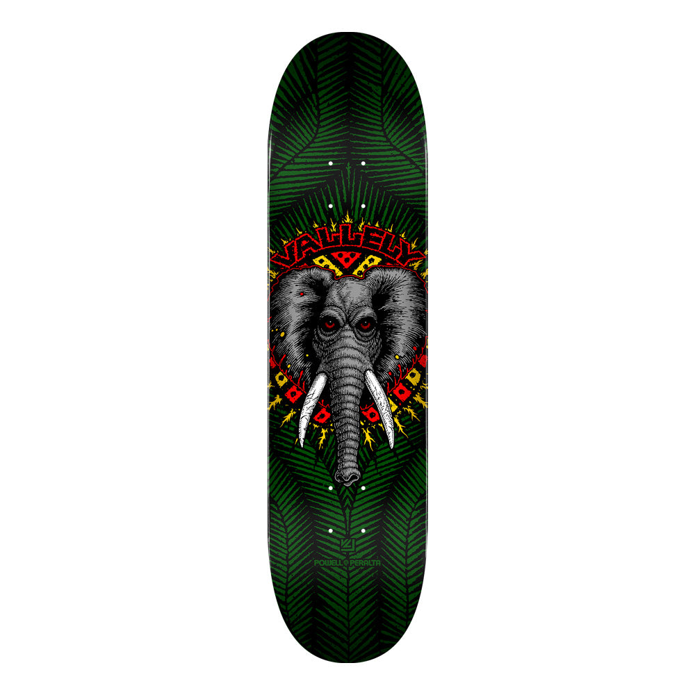 7.5in x 30.7in MIKE VALLELY ELEPHANT GREEN SKATEBOARD DECK SHAPE 255