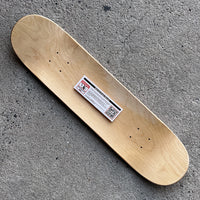 7.75in x 31.08in SKULL&SNAKE WHITE/METALIC GOLD SKATEBOARD DECK SHAPE 291