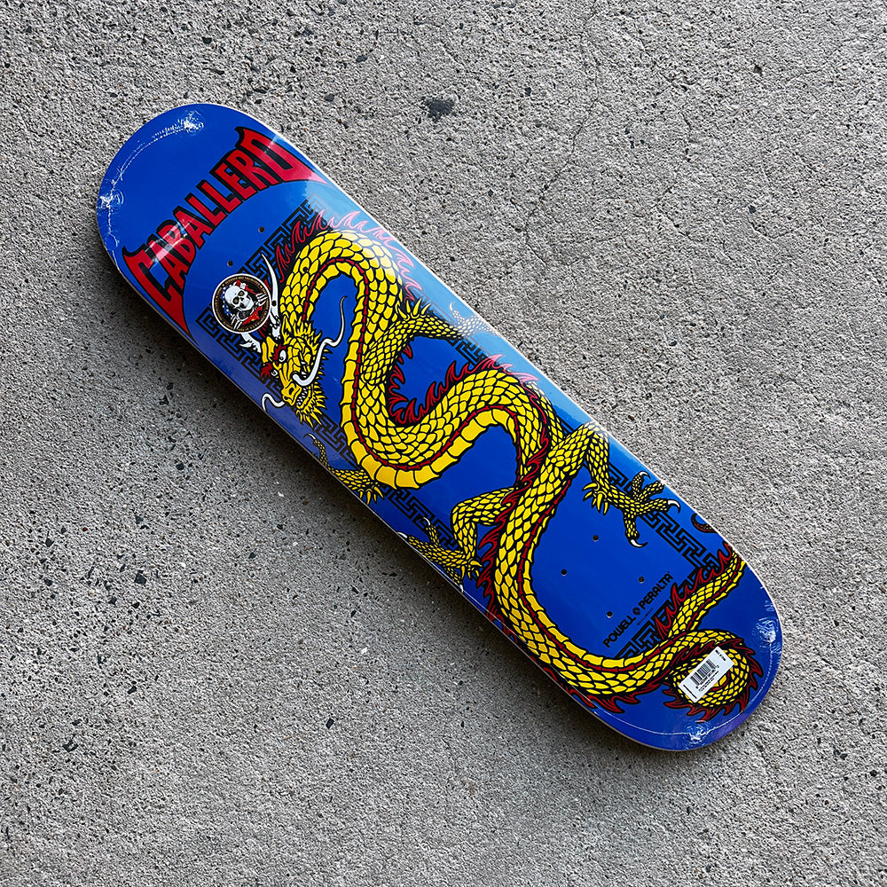 7.75in x 31.08in CAB CHINESE DRAGON ROYAL BLUE SKATEBOARD DECK SHAPE 291