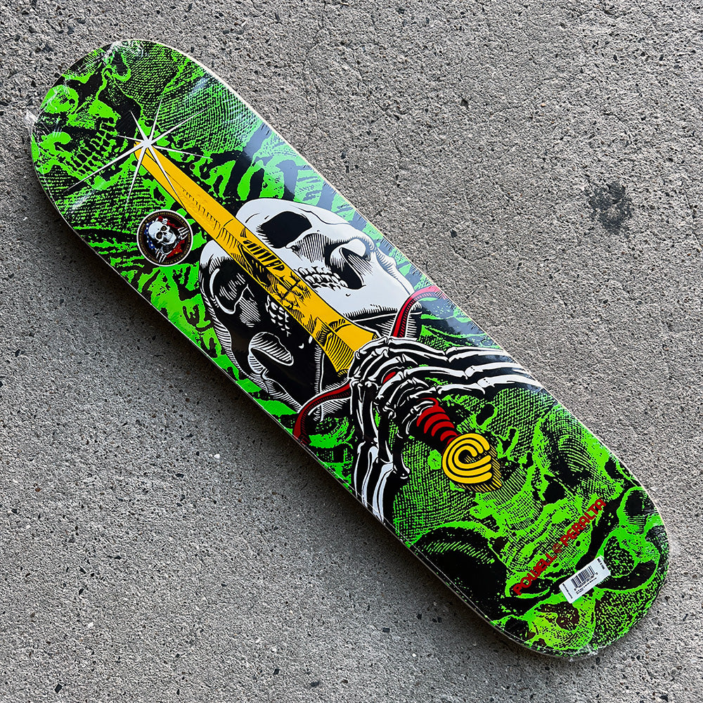 8.0in x 31.45in SKULL&SWORD GREEN SKATEBOARD DECK SHAPE 242