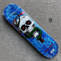 8.25in x 31.95in SKULL&SNAKE BLUE SKATEBOARD DECK SHAPE 243