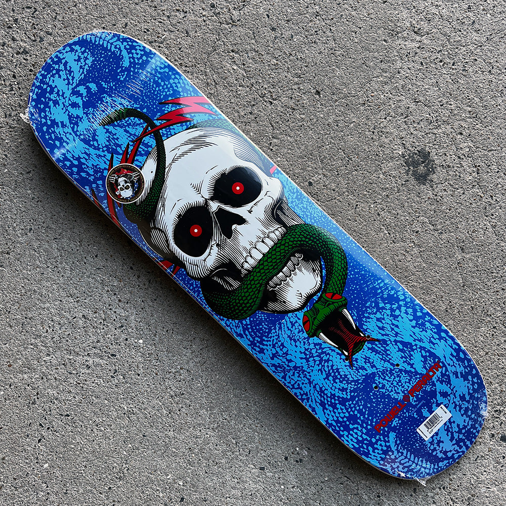 8.25in x 31.95in SKULL&SNAKE BLUE SKATEBOARD DECK SHAPE 243