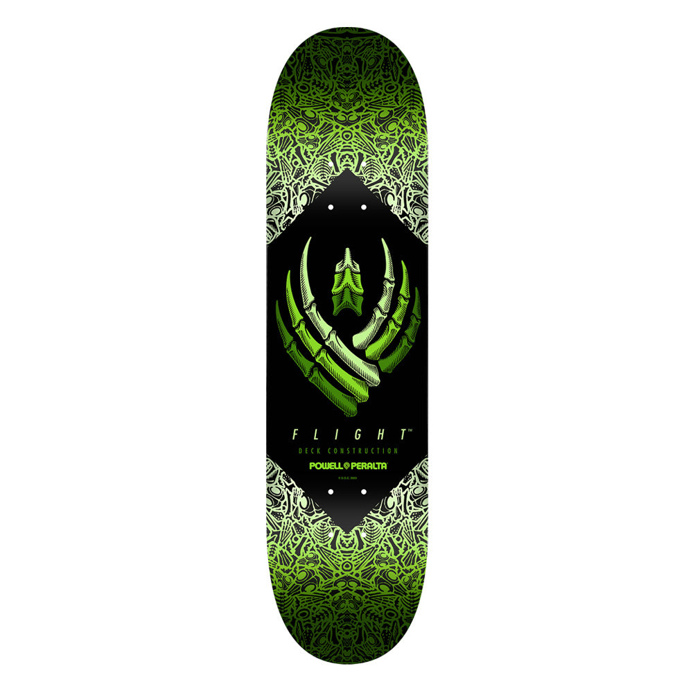 8.0in x 31.45in FLIGHT® BONES GREEN SKATEBOARD DECK