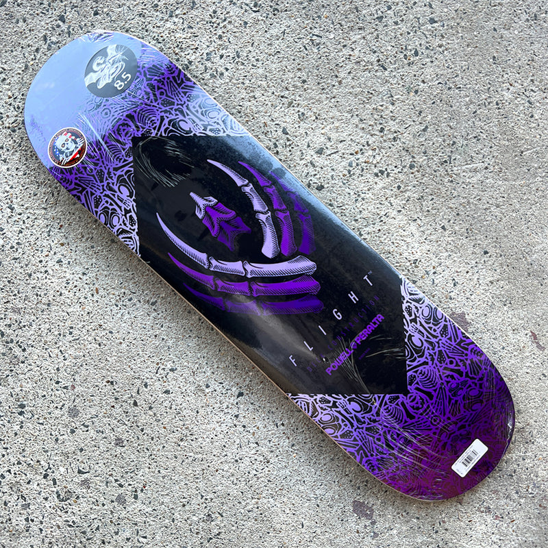 8.5in x 32.08in FLIGHT® BONES PURPLE SKATEBOARD DECK