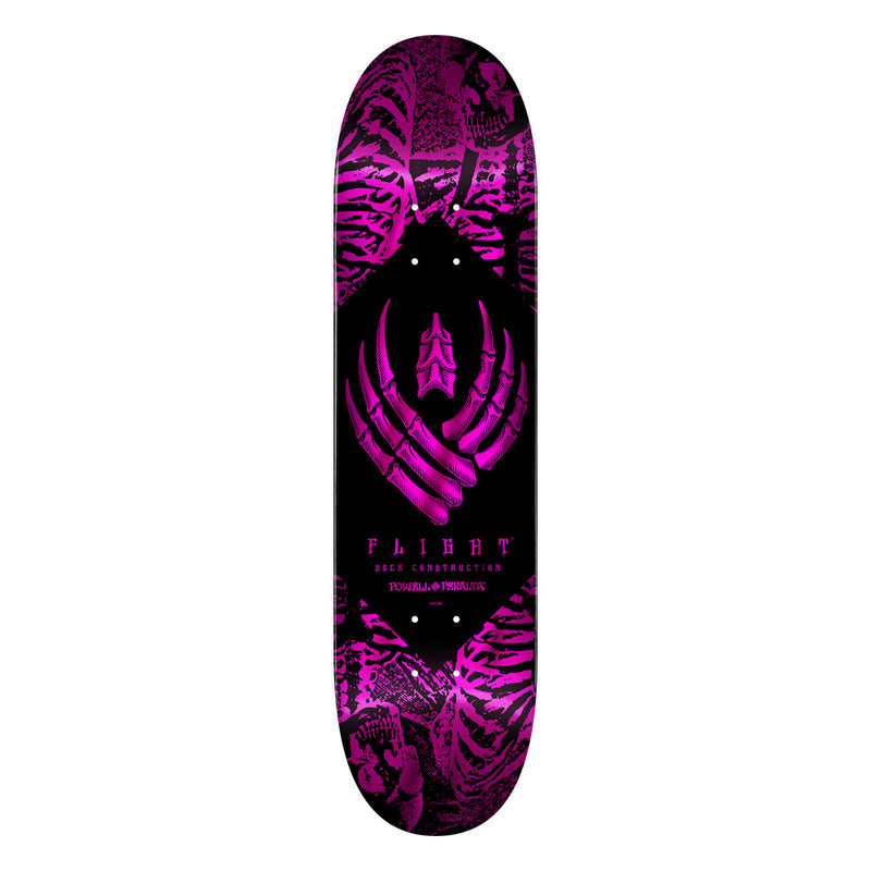 8.0in x 31.45in FLIGHT® SKELTON PINK FOIL SKATEBOARD DECK SHAPE 242