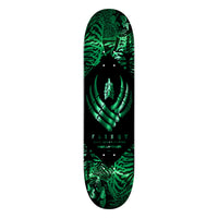 8.13in x 31.58in FLIGHT® SKELTON TEAL FOIL SKATEBOARD DECK SHAPE 242W