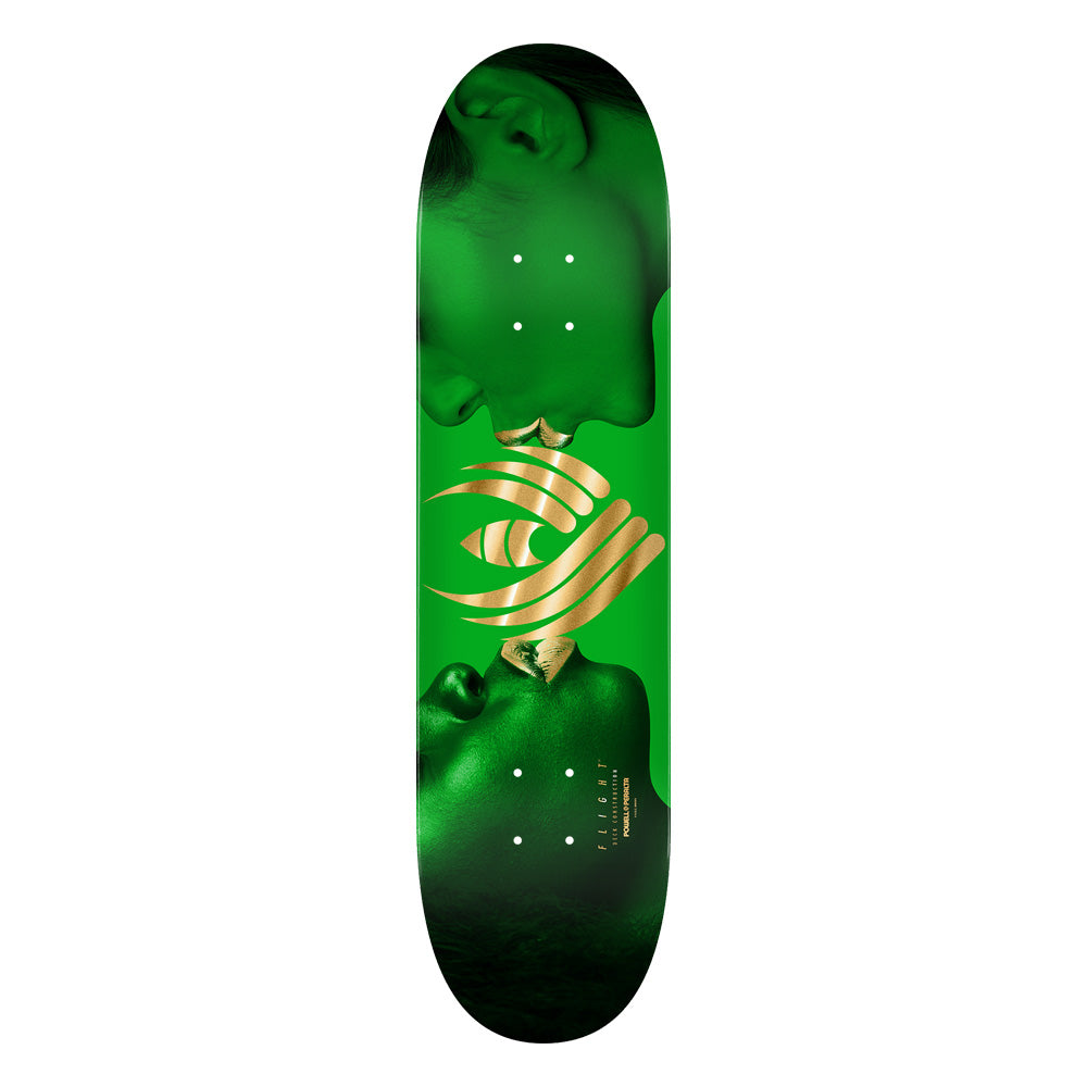 8.5in x 32.08in FLIGHT® KISS GREEN SKATEBOARD DECK SHAPE 244