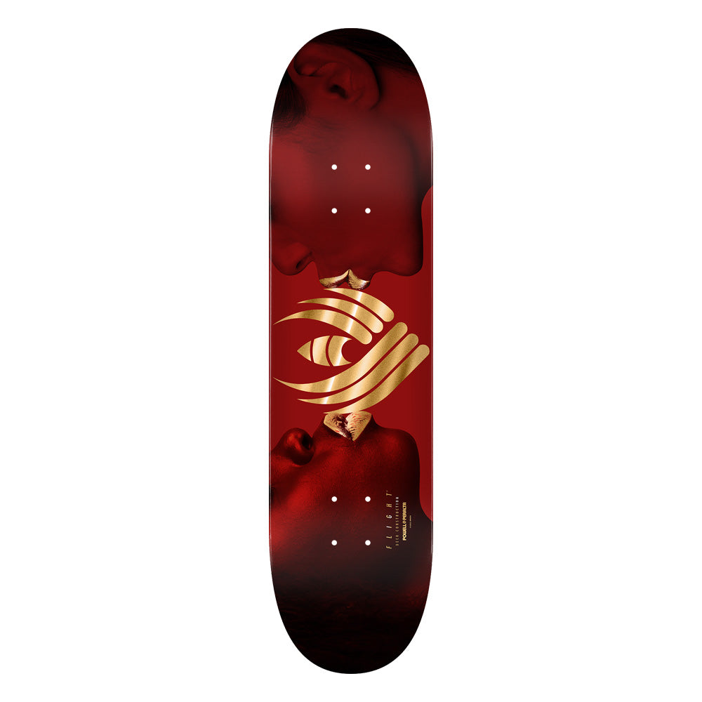 8.75in x 32.33in FLIGHT® KISS BURGUNDY SKATEBOARD DECK SHAPE 308
