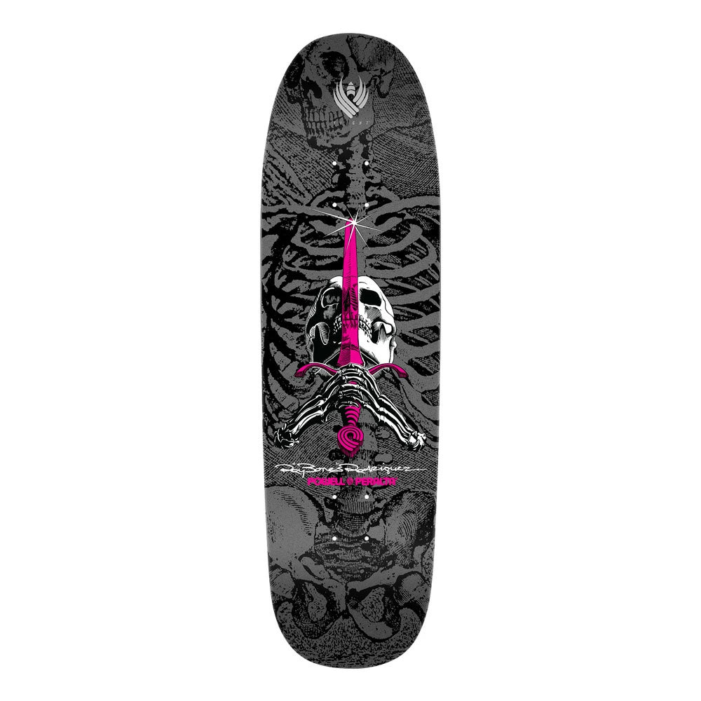 9.265in x 32in FLIGHT® RAY RODRIGUEZ SKULL AND SWORD SKATEBOARD DECK SHAPE 192