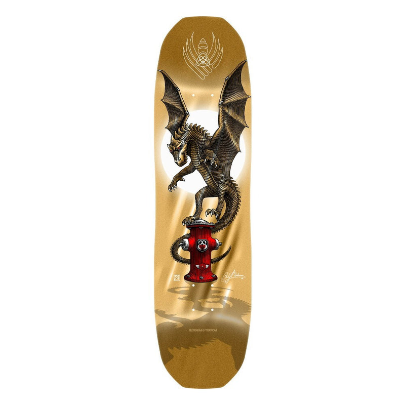 8.4in x 32.03in ANDY ANDERSON HYDRANT FLIGHT® GOLD Foil SKATEBOARD DECK SHAPE 311