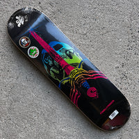 8.25in x 31.95in SKULL & SWORD GREEN/BLUE FADE DECK SHAPE 243
