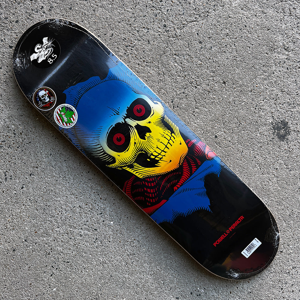 8.5in x 32.08in RIPPER YELLOW FADE SKATEBOARD DECK SHAPE 249